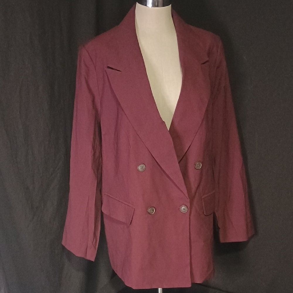 a new day Red Blazer with Structured Suiting Fabric